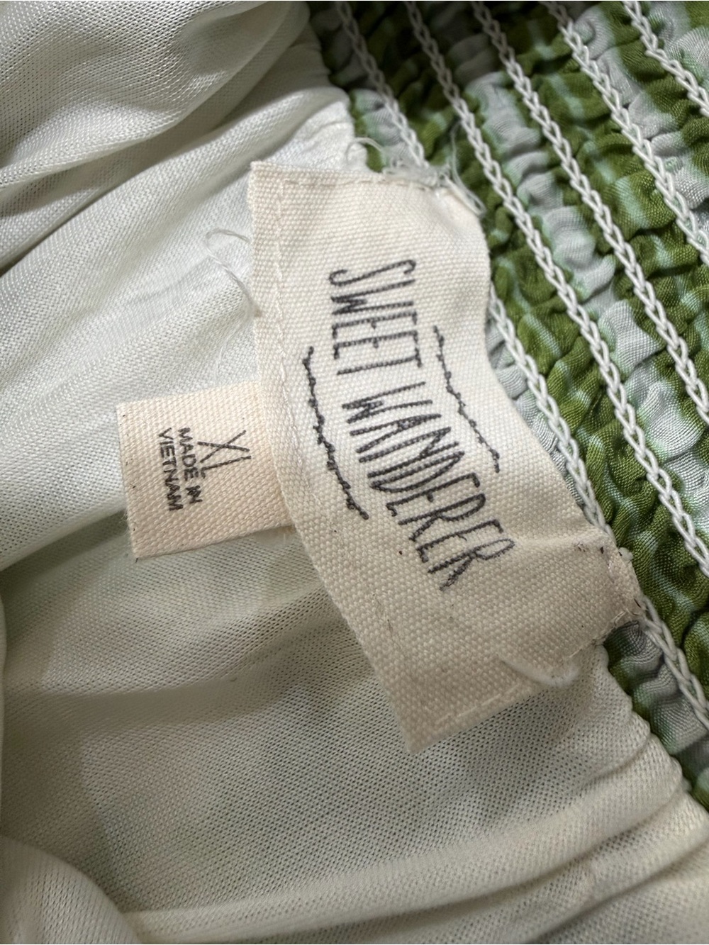 Sweet Wanderer White Maxi Dress with Green Botanical Print - Picture 11 of 12